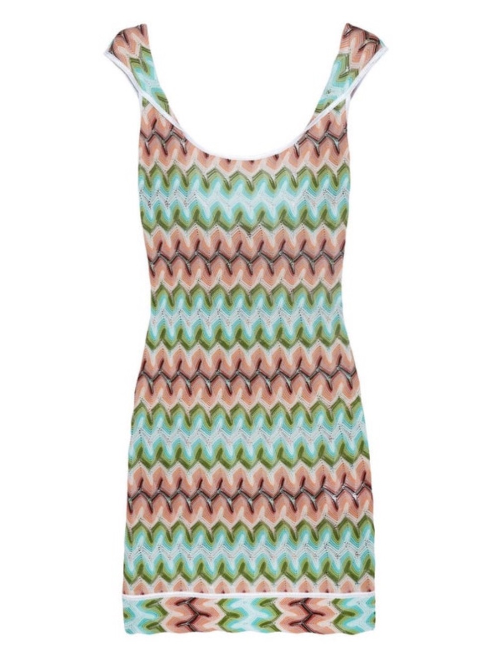 MISSONI MARE Bathing Suit Beach Cover Up Wave Knit Sweater Twist Shoulder Detail